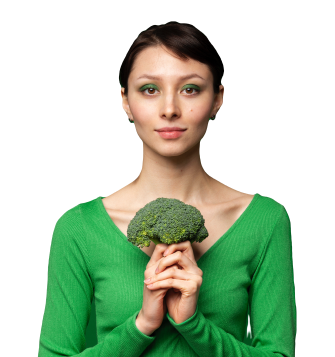 The girl with broccoli